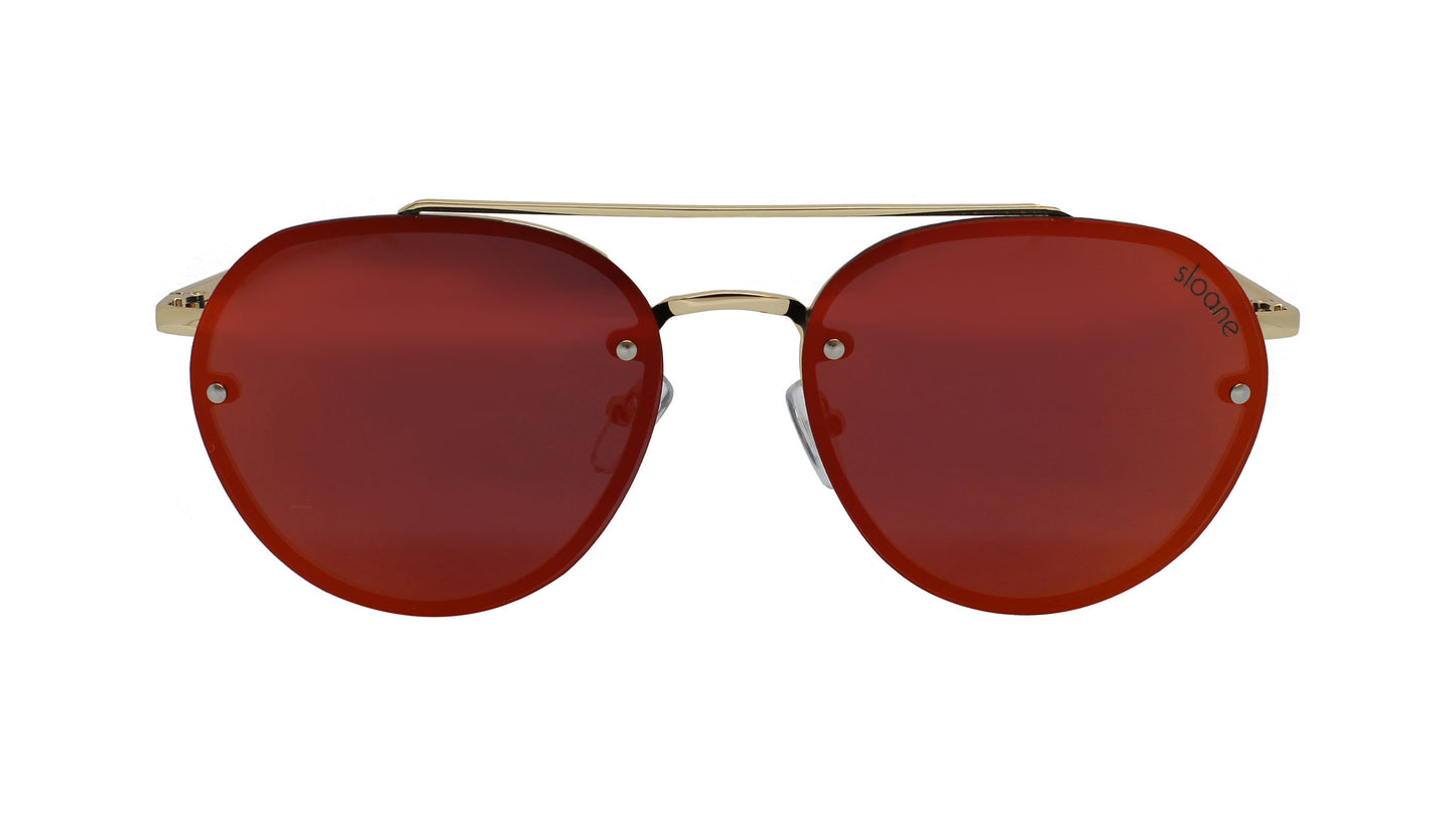 IZZY - Gold/Red Mirror