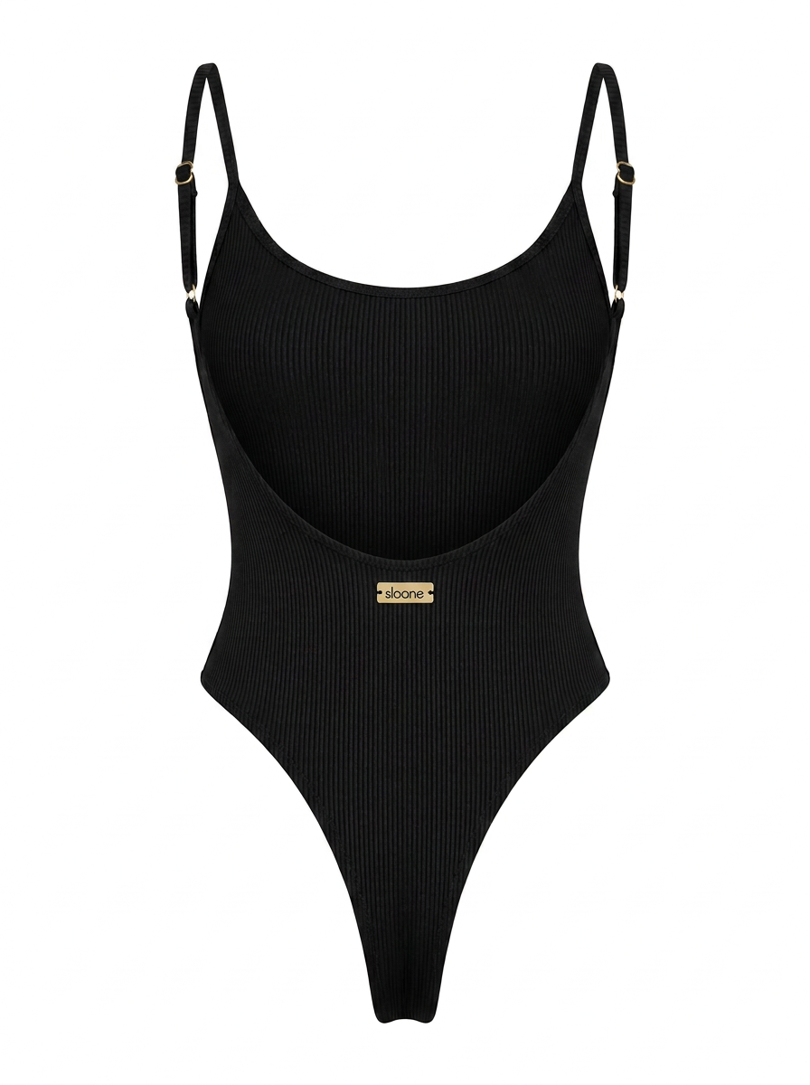 KAIA One Piece - Black Ribbed