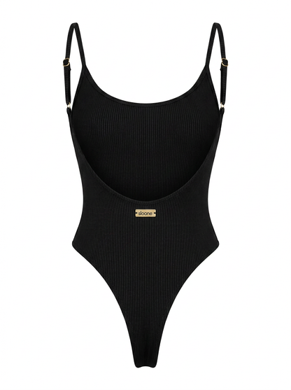 KAIA One Piece - Black Ribbed