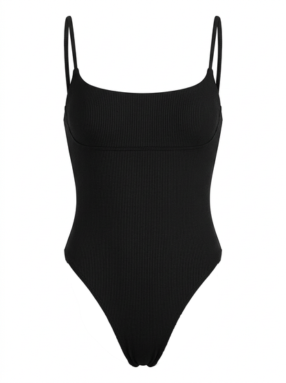 KAIA One Piece - Black Ribbed